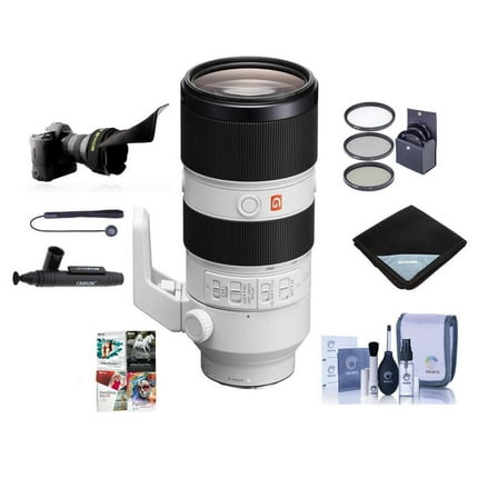 Sony FE 70-200mm f/2.8 GM (G Master) OSS E-Mount Lens - Bundle With 77mm Filter Kit, Flex Lens Shade, Cleaning Kit, Lens Wrap,  Lens Cleaner, Capleash, PC Software Package
