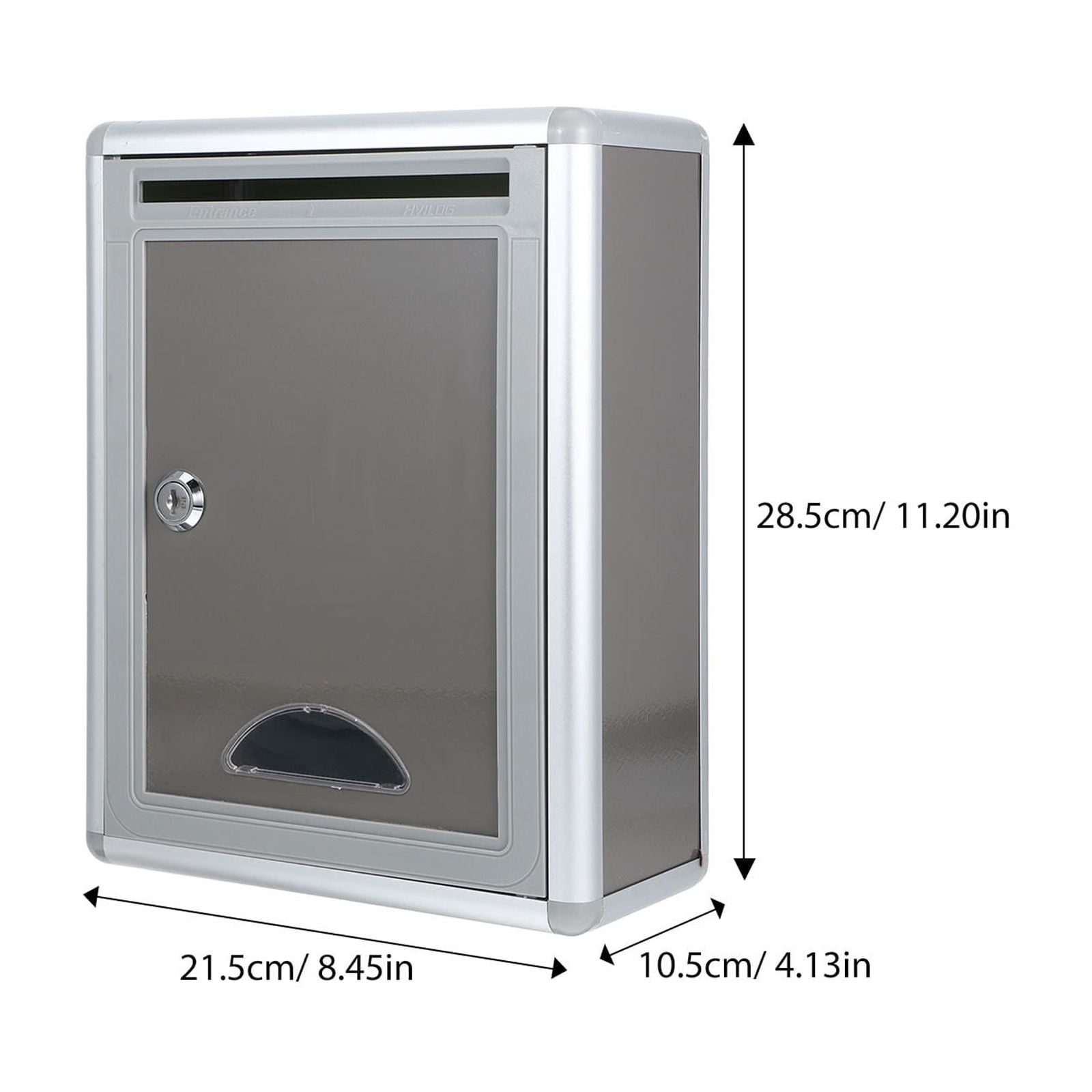 Pawsdot Aluminium Alloy Mailbox Grey for Storage Use Lightweight Waterproof with Lock