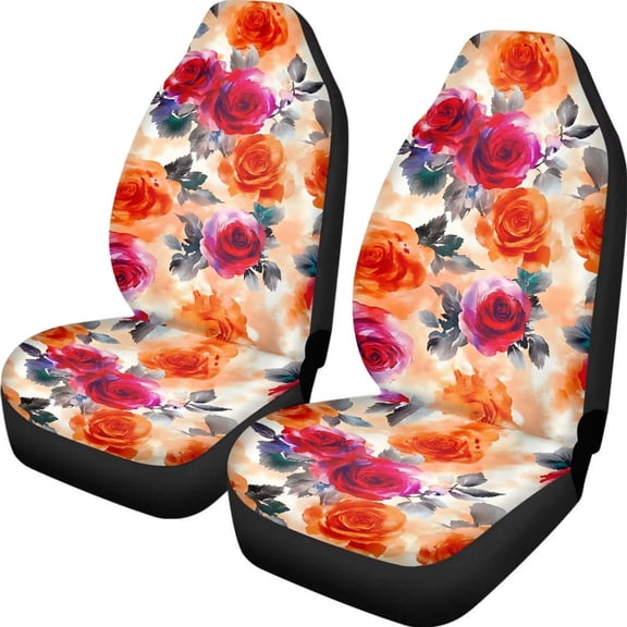 chaqlin Floral Car Seat Cover for Front Seats Breathable Bucket Seat Covers Universal Fit Driver Seat Cover for Cars Trucks SUV