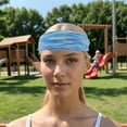 thumbnail image 2 of Unique Bargains 1 Pc Breathable Headband for Yoga Blue White, 2 of 6