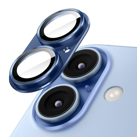 Allytechgroup for iPhone 17 Camera Lens Protector, HD Clear Tempered Glass Camera Lens Screen Protector Metal Scratch Resistant Case Friendly Camera Lens Protector for Apple iPhone 17, Blue