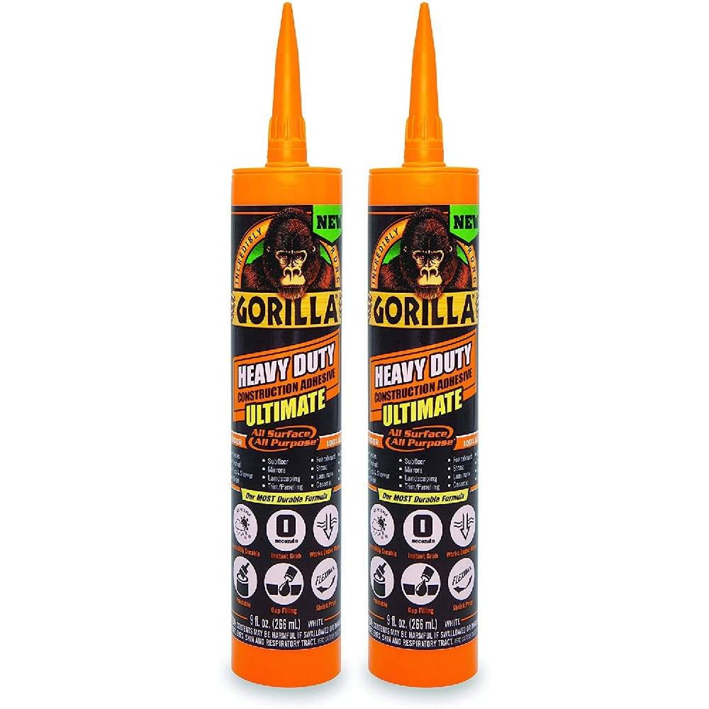 Gorilla Heavy Duty Construction Adhesive Ultimate Instant Grab Waterproof All Surface All