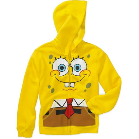 spongebob hoodie nickelodeon boys zip jacket fleece