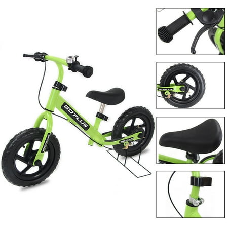 Goplus 12'' White Kids Balance Bike Children Boys & Girls with Brakes and Bell Exercise