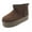 Brown, variant on Glaze Women Winter Slip On Warm Fur Suede Snow Ankle Boots Slipper 2 Inch Sole