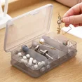 thumbnail image 5 of Transparent Double-layer Plastic Jewelry Storage Box Multi-purpose Organizer Container for Hair Clips Necklace Earring Jewelry Brown, 5 of 6