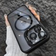 thumbnail image 1 of Luxury Magnetic Shockproof Case For iPhone 16 15 14 13 12 11 Pro Max 16 Plus Hard Funda Stand Glass Lens Protection Back Cover Black For iphone16Plus, 1 of 6