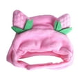 thumbnail image 4 of Cute Strawberry Cat Costume Hat Party Decoration Plush for Cats and Small Dogs Pet Winter Warm Caps for Festival Decoration, 4 of 9