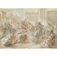 thumbnail image 2 of Benedetto Luti 24x18 Black Ornate Framed Double Matted Museum Art Print Titled: Pius V and the Ambassador of the King of Poland (ca. 1712), 2 of 5