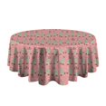 thumbnail image 5 of Pink Christmas Tree Pattern Round Tablecloth 60"x60",Wrinkle Wipeable Table Cloth for Kitchen Dining Room Picnic Patio Party, 5 of 6
