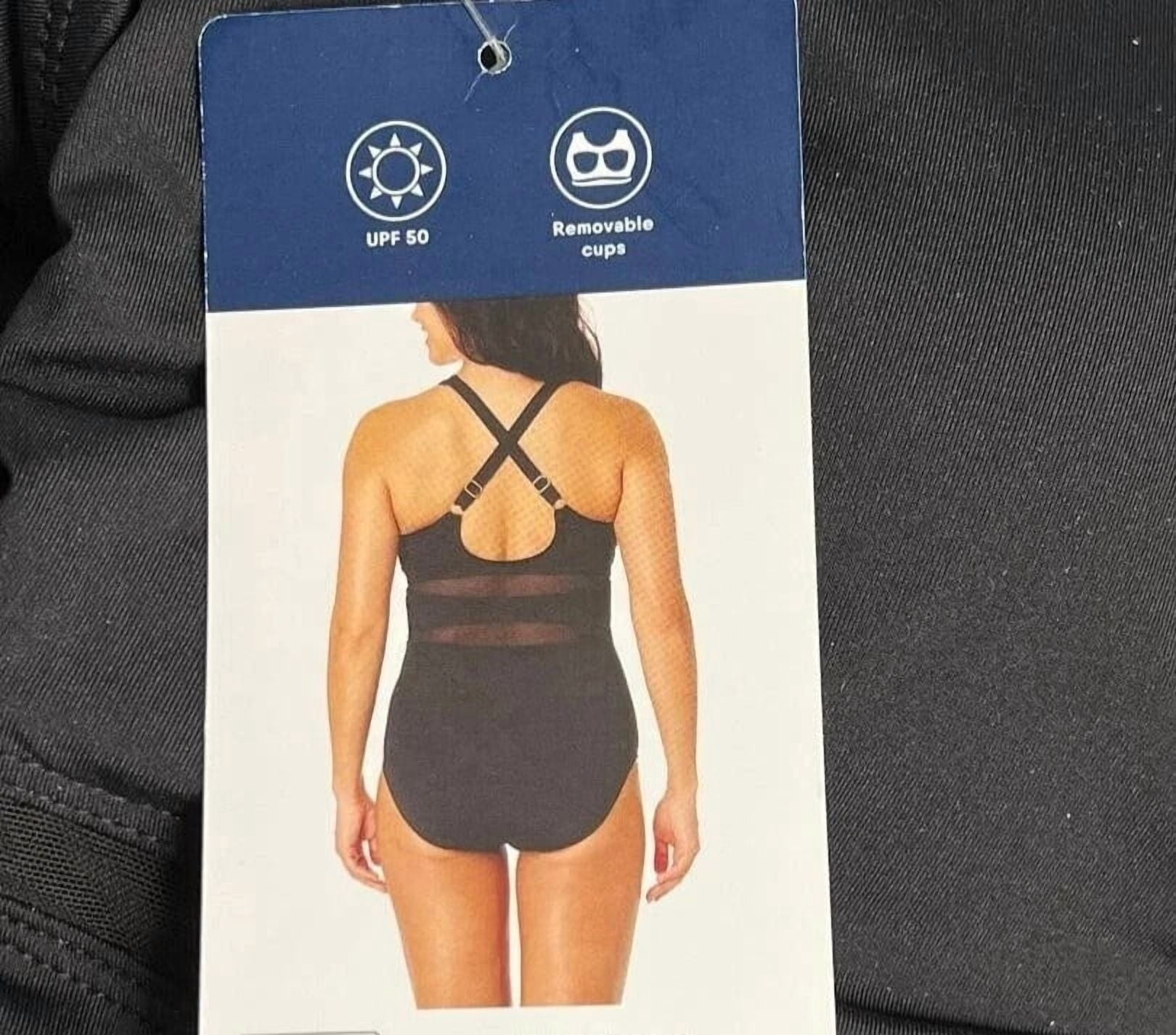 Lands End Women's Full Bottom Coverage Swimsuit, Removable Cups, Halter, Swim Bottoms