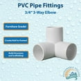 thumbnail image 3 of Sustainable Village - PVC Pipe Fittings for Building Furniture and Cool Structures | (3/4 Inch, 3-Way Elbow, 8), 3 of 6