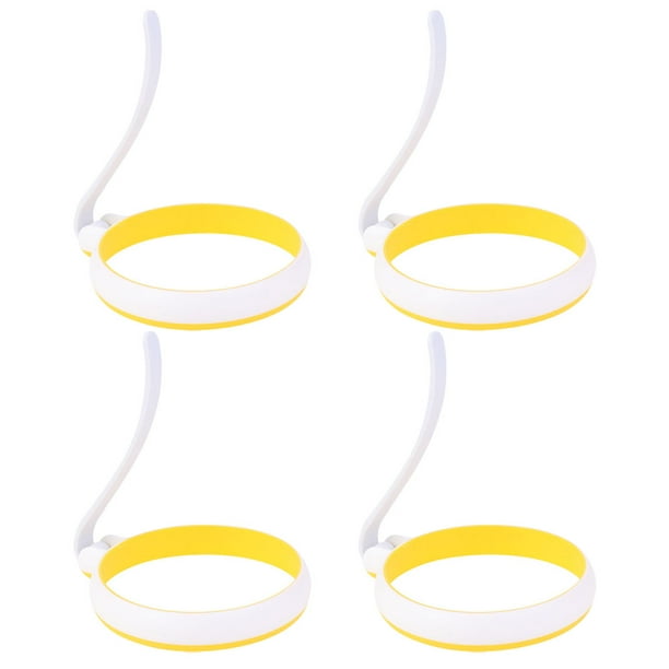 4pcs Moldes de huevo de silicona Anillos de huevo antiadherentes Anillos de tortilla de cocina Manejo de huevos