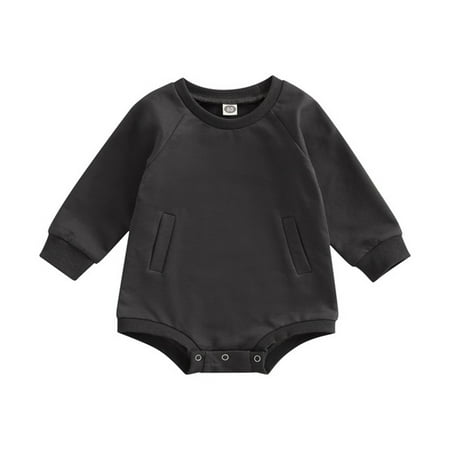 

ZRBYWB Romper Infant Boys Girls Winter Long Sleeve Romper Bodysuit Solid Colour Outwear Newborn Begie Brown For Babys Clothes Baby Clothes