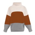 thumbnail image 3 of Spring Tops for Women Viikei Womens Plus Sweaters Turtleneck Sweaters for Women Knitted Sweater Women Sweater Clearance for Women Fashion Solid Long Sleeve Sweater Turtleneck Sweater Pullover Tops, 3 of 6
