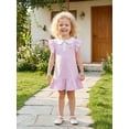 thumbnail image 5 of BemeyourBBs Toddler Baby Girls Summer Ruffled Dress 12 18 24 Months 2 3 4 5 Years Avocado Sunflower Tulip Strawberry Embroidered Buttons Fly Sleeve Casual Dress, 5 of 9