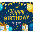 thumbnail image 3 of Blue Themed Happy Birthday Banner with Balloons Gifts Crown and Stars Party Decoration Background for Birthday Party Photography Props Photo Booth Backdrop Decors, 3 of 7