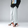 thumbnail image 2 of XIAONU Men's Solid Jogger Pants Loose Wide Leg Elastic Waist Casual Sport Bottoms, 2 of 4