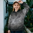 thumbnail image 2 of Uorisanigo Girls Sweatshirts Soft Long Sleeve Pullover Crop Tops Oversized School Gray Spider Web Quarter Zip Hoodies for Fall Winter Spring Outerwear Jacket Size 7-8, 2 of 7
