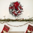 thumbnail image 2 of Large Christmas Flocking Wreath Red Holiday Decorations Big Door Hanging Ornament 18 Inches Garland, 2 of 6