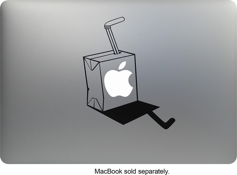 MacDecals - Juice Box Decal for Apple MacBook - Black