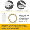thumbnail image 2 of 12 paquetes de luces de hadas JanHm 20 LED 2 m alambre plateado impermeable IP65 Blanco cálido, 2 of 5