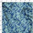 thumbnail image 3 of Soimoi Japan Crepe Satin Blue Fabric By the Yard - 54 Inch Wide - Leaves Pattern Fabric - Botanical and Elegant Designs for Various Uses Printed Fabric, 3 of 6