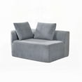thumbnail image 4 of Modern Curved Sectional Sofa with Pearl Upholstery (116") and High-Density Sponge, Fully Assembled for Living Room, 4 of 25