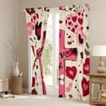 thumbnail image 3 of Homewish Cartoon Flower Loves Blackout Curtains Set of 2 (52x84 Each),Happy Valentine'S Day Window Curtains,Red Beige Curtains and Drapes For Men Women,Luxury Bedroom Decor, 3 of 6