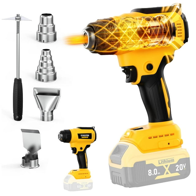 Pistola térmica inalámbrica Synxiter para batería Dewalt de 20 V, 350 W, 300-550 °C