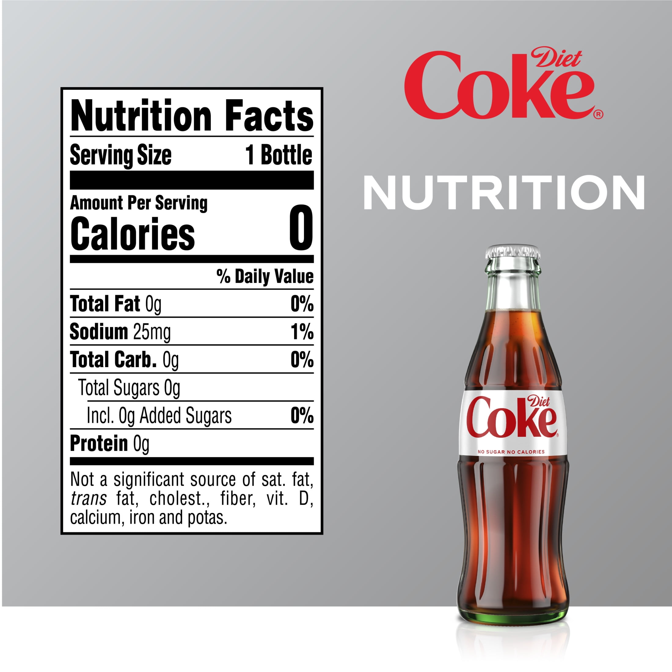 Diet Coke Soda Pop Glass Bottles, 8 fl oz, 6 Pack