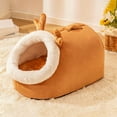 thumbnail image 6 of YIKA Christmas Decorations Cats Bed Winter Warm Cats Sleeping Bag Semi Enclosed Sense Of Security Cats Bed Pet Houses Dog Bed Suitable For Winter Christmas Decorations Indoor Orange, 6 of 6