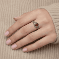 thumbnail image 2 of Sechi Sunset Glow Carnelian Solid 925 Sterling Silver Engagement Ring for Women Gemstone Jewelry, 2 of 8