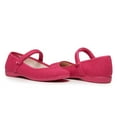 thumbnail image 2 of Childrenchic Mary Jane Flats with Hook and Loop Straps – Girls' Shoes for School, Weddings and Casual Wear (Canvas - Fuchsia, 23 M EU/7 M US Toddler), 2 of 6