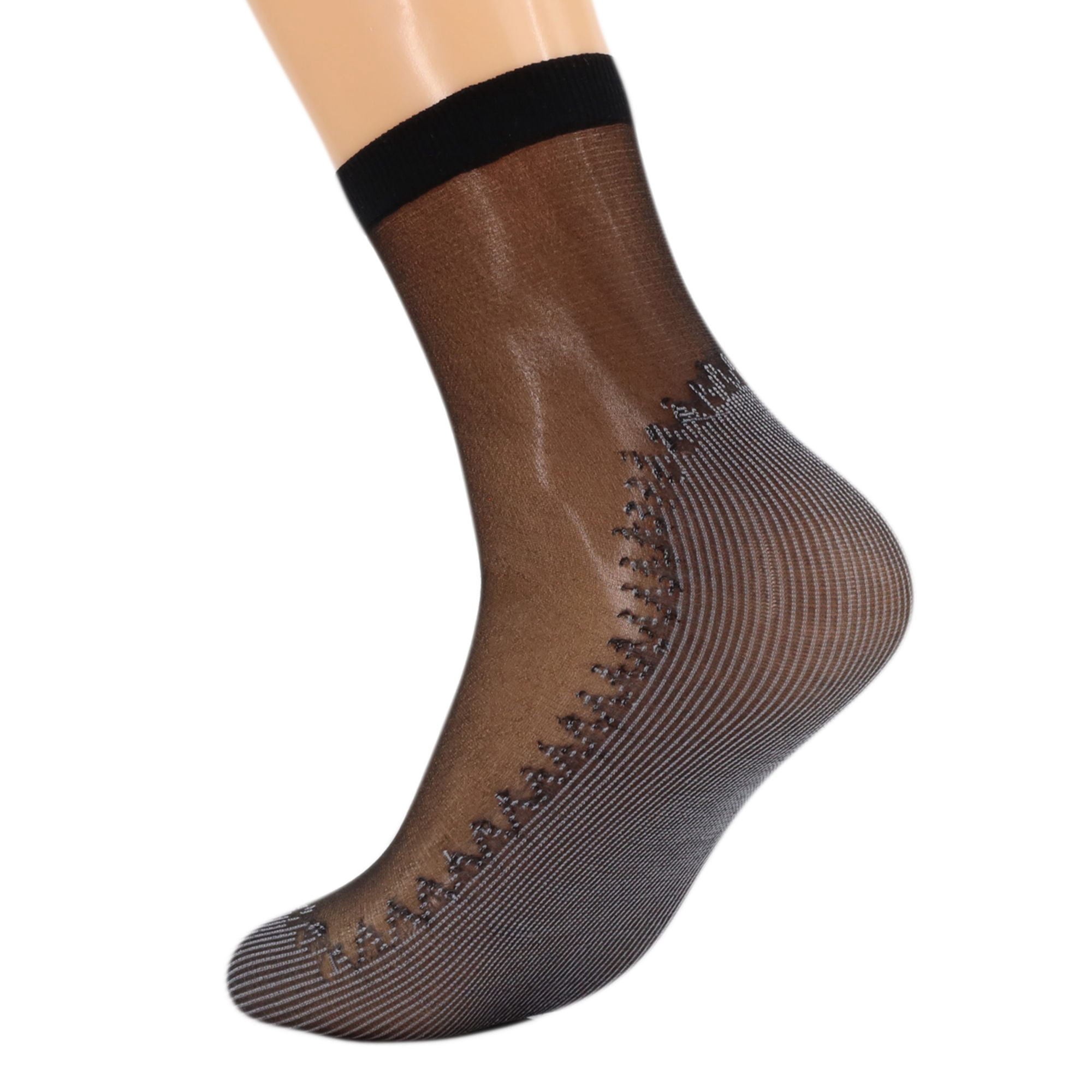 Women's 10-Pack Sheer Ankle Socks - Anti-Slip Cotton Sole & Reinforced Toe, Fits Shoe Size 5-10