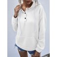 thumbnail image 4 of Sudadera con capucha de primavera y otoño para mujer, cuello con botones de cordón, manga larga, bol Abanopi Blanco/Grande, 4 of 7