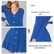 thumbnail image 3 of Vestido azul de corte A transpirable, manga larga, color puro, crepé de poliéster para un estilo casual elegante, talla M, 3 of 4