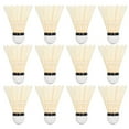 thumbnail image 1 of Badminton Blanc, Plume Forte de Vitesse Moyenne 12Pcs Élasticité Formation Qualité Badminton Kit Table Fibre Usure Preuve pour Intermédiaire pour la Forme Physique, 1 of 8