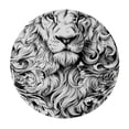 thumbnail image 4 of WYYP Outdoor Fitted 100% Polyester Fiber Tablecloths - A Majestic Lion Design White, 4 of 8