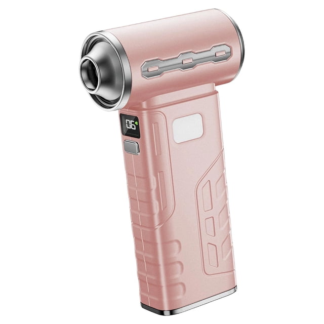 Ventilador de mano resistente con pantalla digital y luz, pequeño ventilador de refrigeración portátil 130000 Rosa