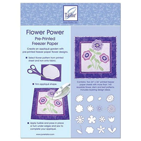 June Tailor June Tailor Flower Power Pre-Printed Freezer Paper Home