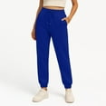 thumbnail image 2 of Tianiyouqing Womens Dressy Sweatpants Fleece Lined Drawstring High Waisted Running Baggy Sweatpants Fall Elastic Bottom Stretchy Waist Palazzo Long Pants Blue XXL, 2 of 6