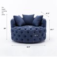 thumbnail image 7 of CAROCC Modern Akili Swivel Accent Chair Barrel Chair for Hotel Living Room Modern leisure Chair Navy Fabric, 7 of 7