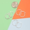 thumbnail image 4 of LeCalla 925 Sterling Silver Anti-Tarnish Hoops Earrings for Women and Teen, Set of 3 Pairs (18MM), 4 of 9