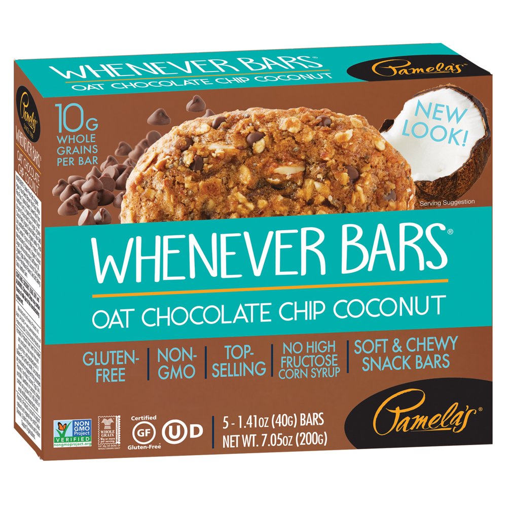 Pamelas Snack Bars, Soft & Chewy, Gluten Free, Whenever Bars, Oat