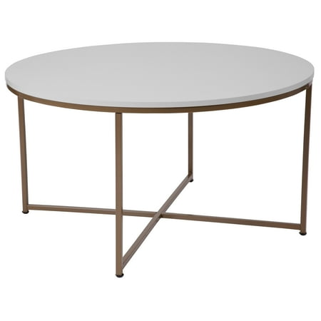 Flash Furniture Hampstead Collection White Coffee Table With Matte Flash Furniture Hampstead Collection White Coffee Table With Matte Gold Frame
