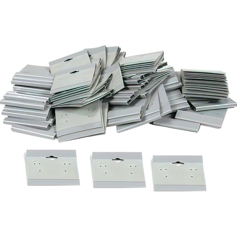 Grey Plastic Earring Card Hang Jewelry Display Plain Cards 100 PC 