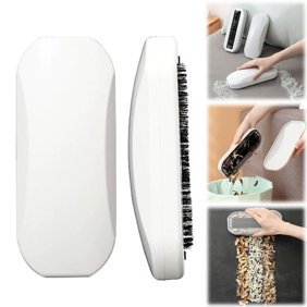 RotHome Manual Carpet Sweeper Handheld Crumb Cleaner with Garbage Tray, Reusable Non-Electric Push Sweeper for Sofas, Bedsheets, Table Mats & Rugs, 1-Pack