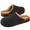 Black, variant on LongBay Men's Fuzzy Sherpa Lined Slippers Warm Memory Foam Non-slip Slippers Slip-on House Shoes for Indoor Outdoor