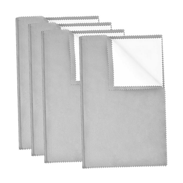 4 paños de limpieza para joyas, multiusos, para pulir plata, de doble cara y multicapa. Gris claro